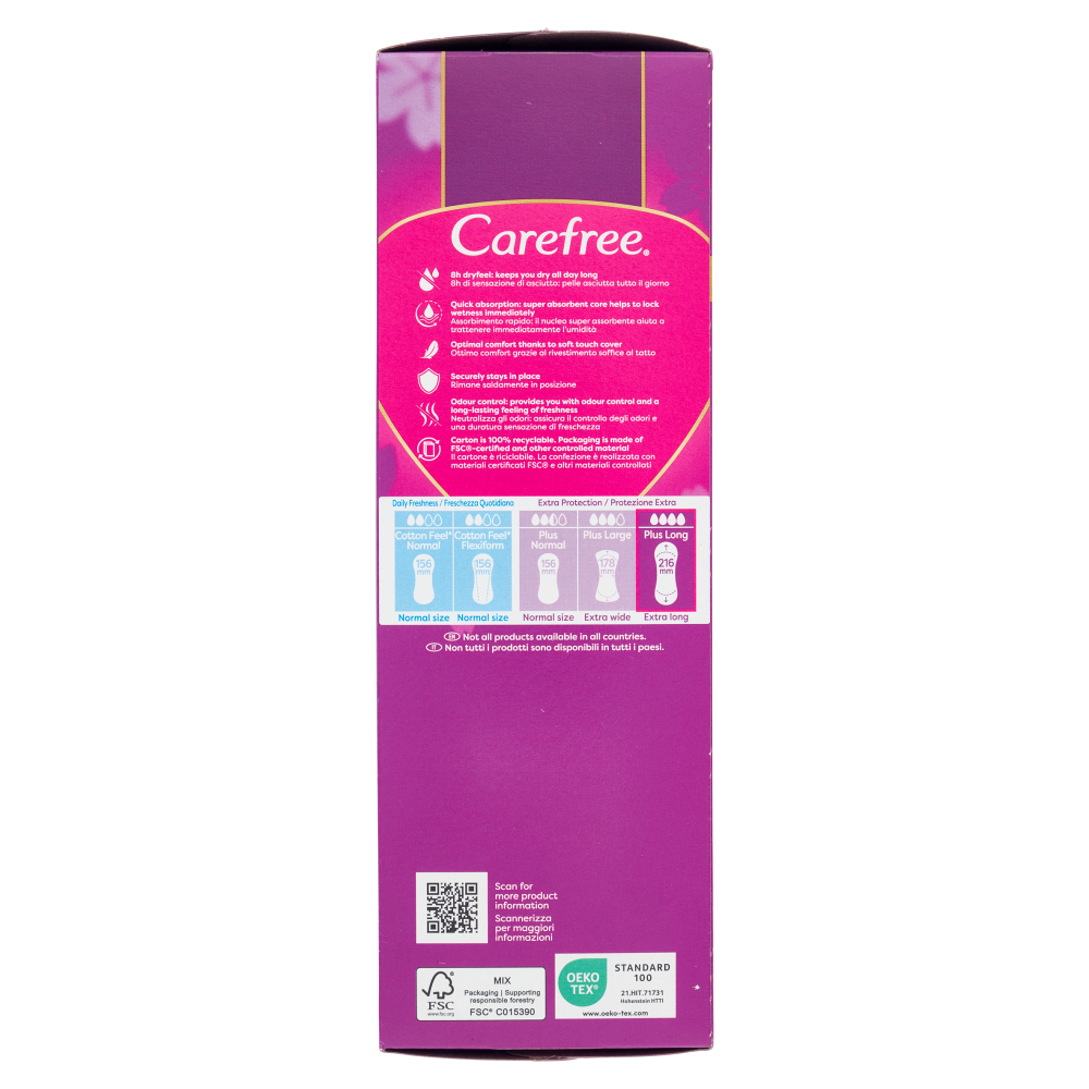 Carefree Plus Long Salvaslip 24 Pezzi, , large