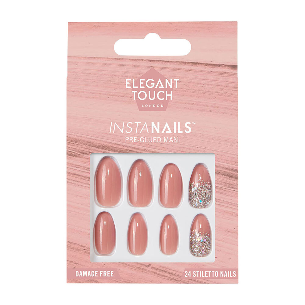 Elegant Touch Unghie Finte Preincollate Stiletto Girl Talk 24 Pezzi, , large