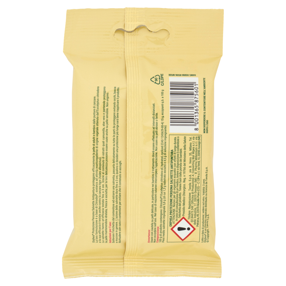 Orphea Salviette Antipuntura Bambini 15 Pezzi, , large