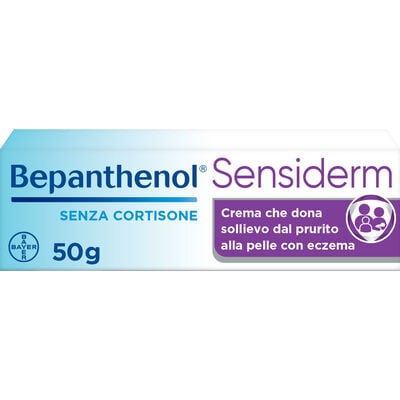 Bepanthenol Sensiderm Crema con Pantenolo Senza Cortisone Allevia Prurito 50 g