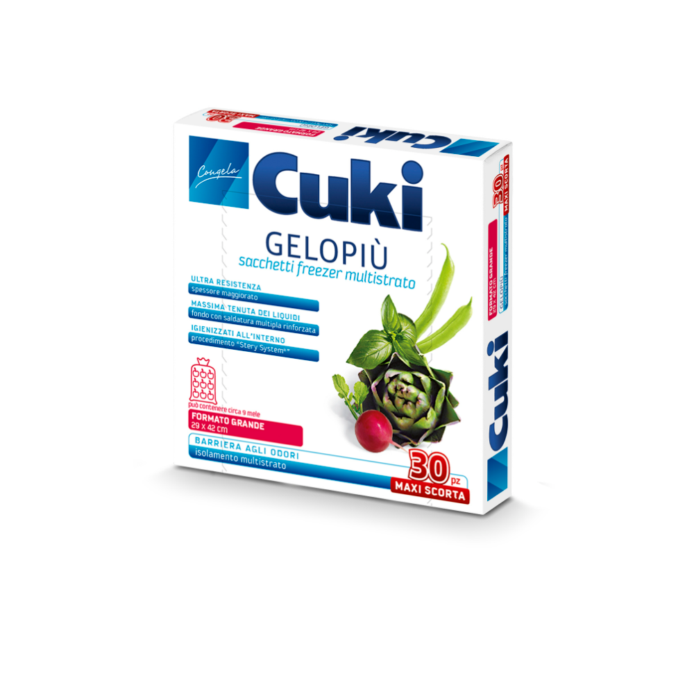 Cuki Gelopi&ugrave; Sacchetti Multistrato Formato Grande 29x42cm 30 pezzi, , large