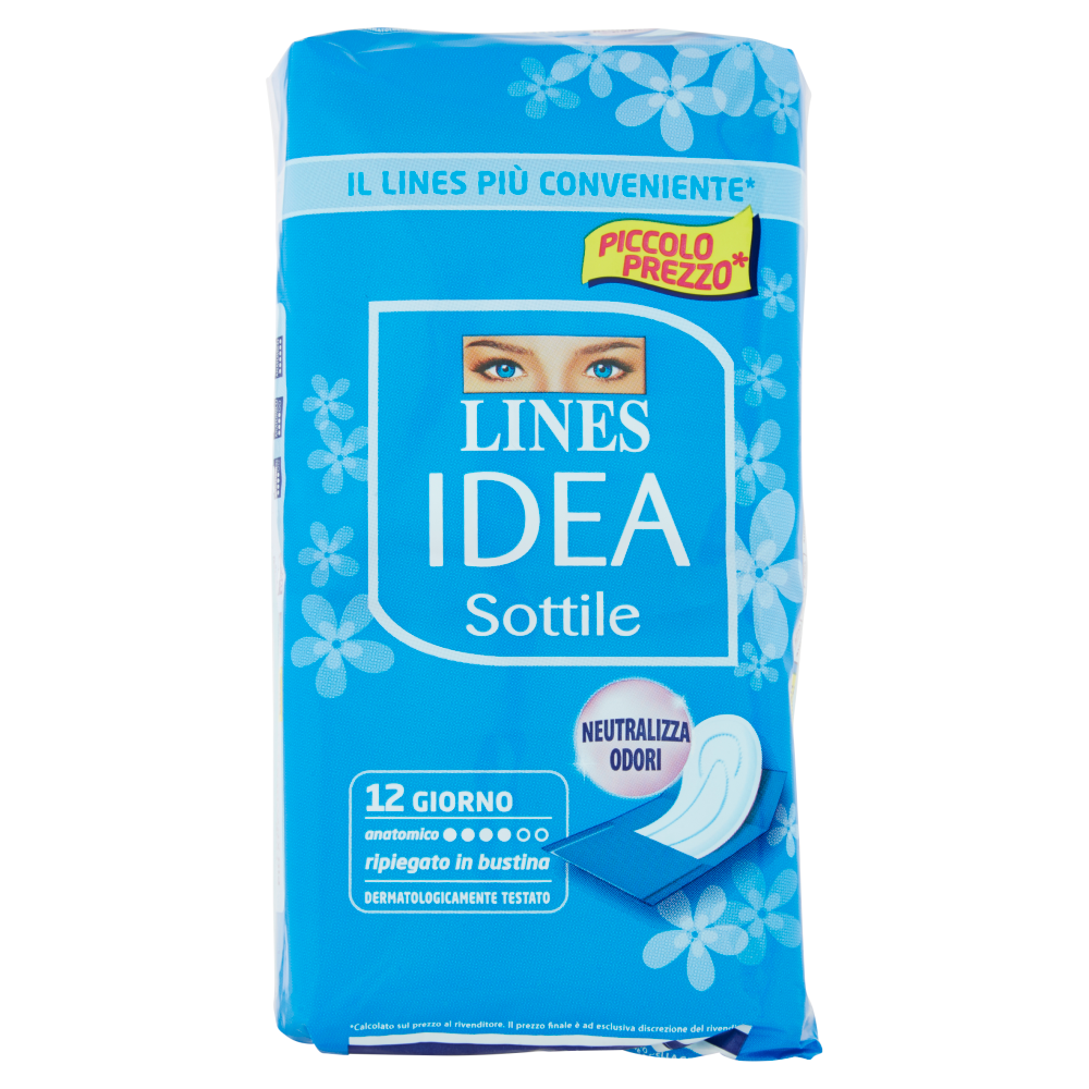 Lines Idea Sottile Giorno Anatomico 12 Assorbenti, , large