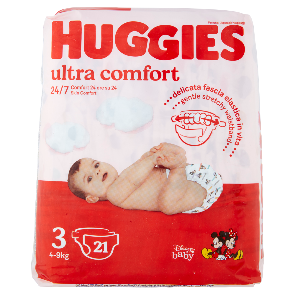 Huggies Pannolini Ultra Comfort Taglia 3 (4-9 Kg) 21 Pannolini, , large