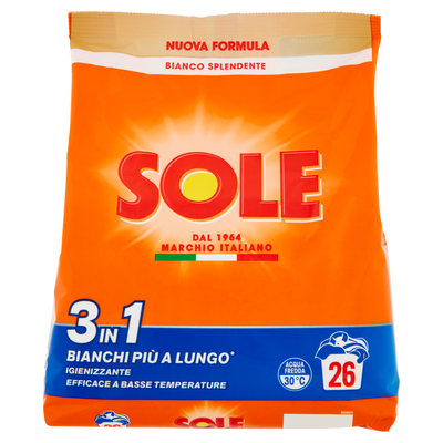 Sole Polvere Lavatrice Bianco Splendente 26 Lavaggi