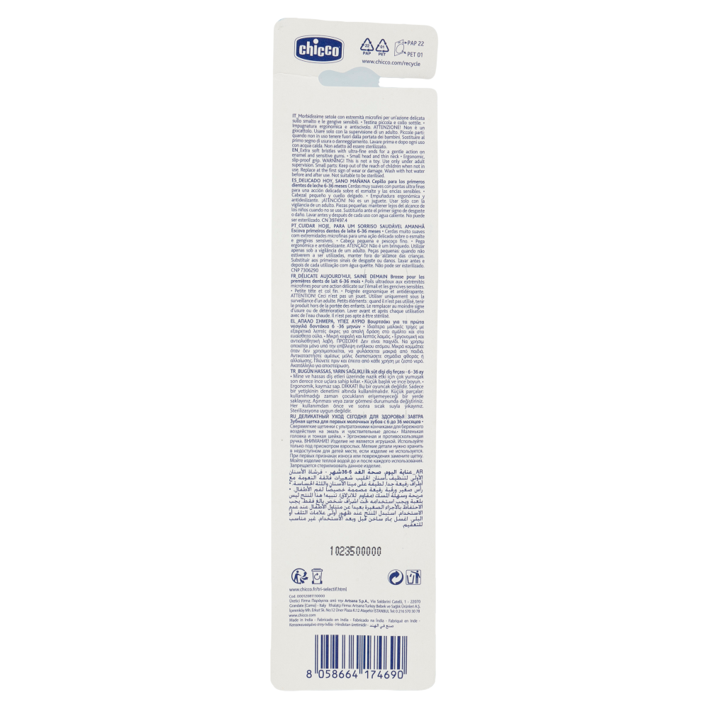 Chicco Spazzolino Primi Denti 6-36 Mesi Fragola, , large