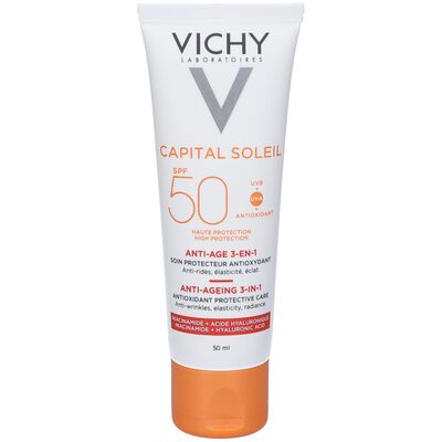 Vichy Crema Viso Anti-et&agrave; 3 in 1 Abbronzatura Intensa Spf 50 50 ml
