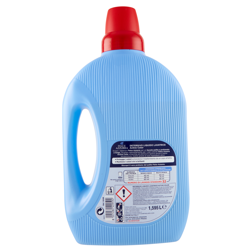 Felce Azzurra Active Color Detersivo Lavatrice 32 Lavaggi, , large