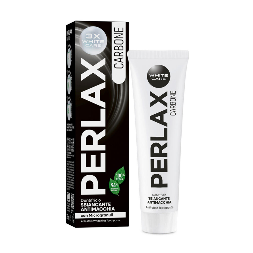 Perlax Dentifricio Carbone 3X White Care Sbiancante Antimacchia con Microgranuli 75 ml, , large