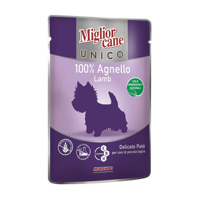Migliorcane Unico Delicato Pat&egrave; Agnello 100 g