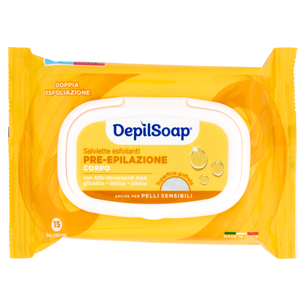 Depilsoap Esfolianti Pre-Epilazione Corpo Salviette 15 Pezzi, , large