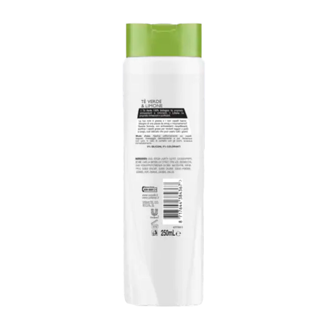 Sunsilk Ricarica Naturale Shampoo T&egrave; Verde & Limone 250 ml, , large