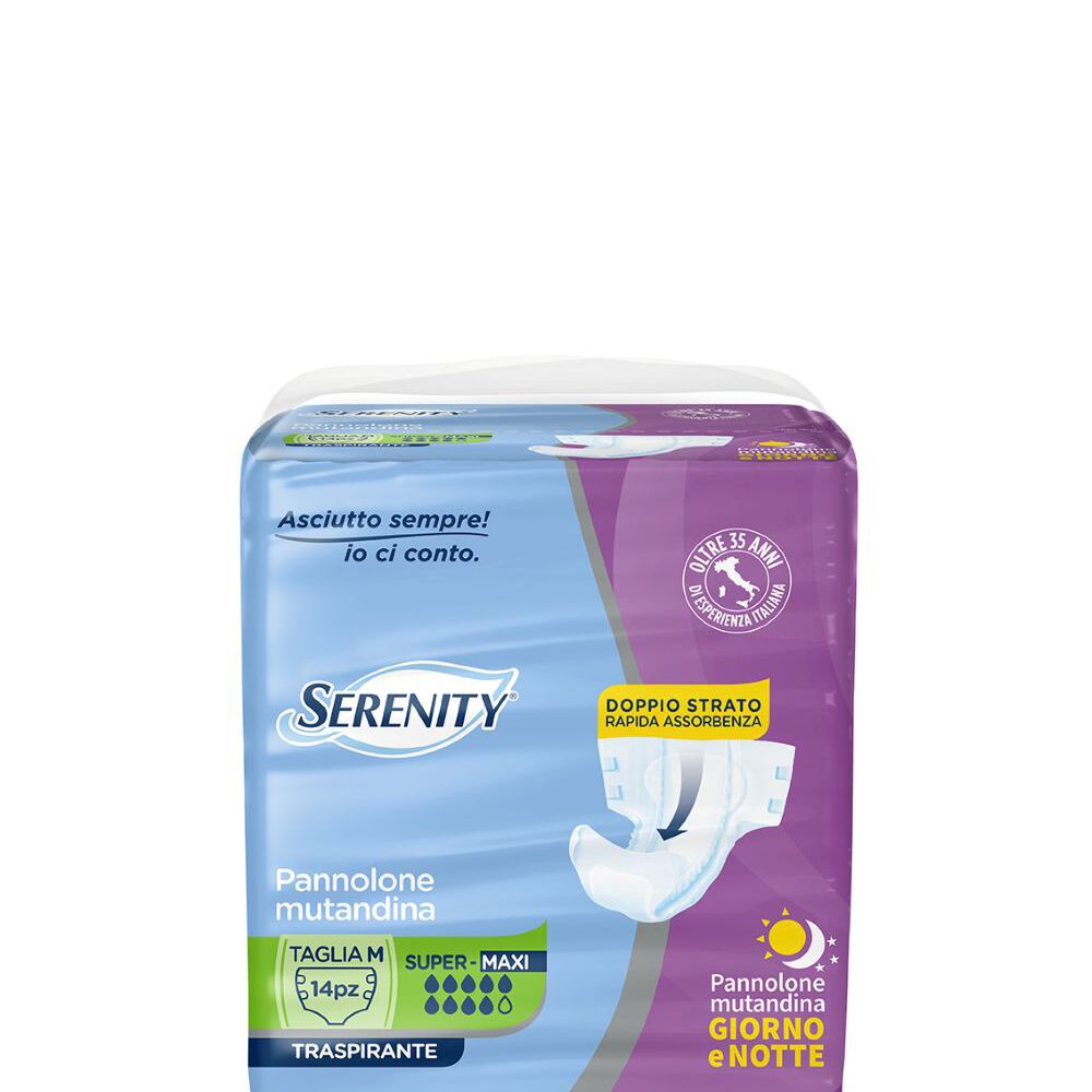 Serenity Pannolone Mutandina Giorno Extra Taglia M 14 Pezzi, , large