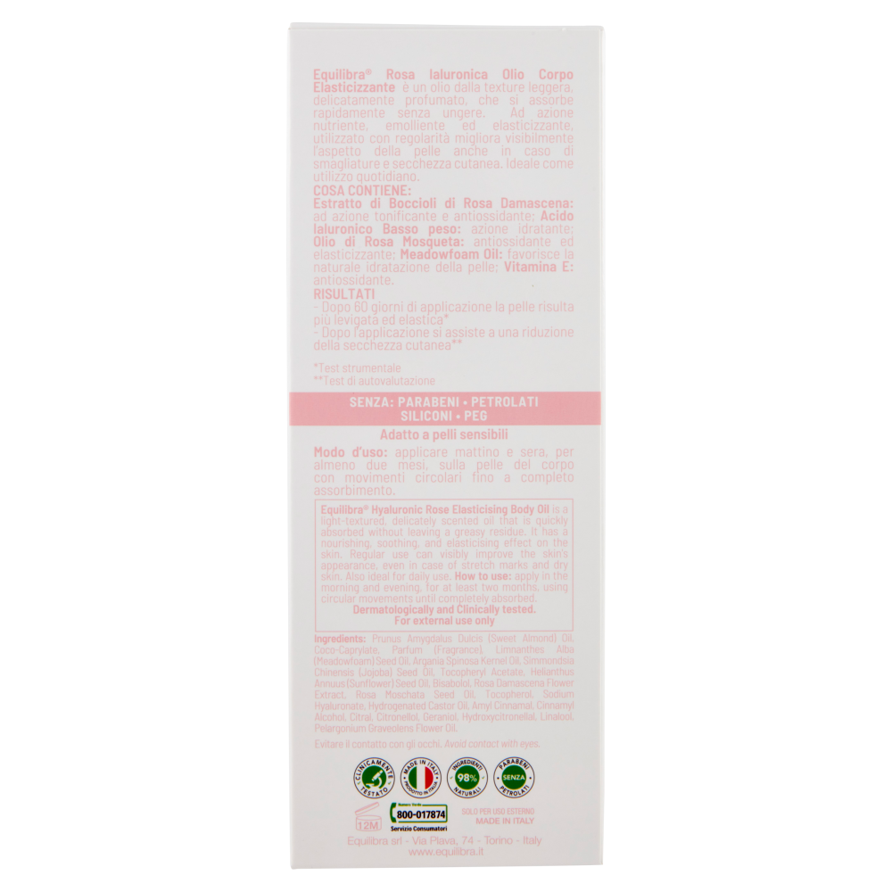 Equilibra Rosa Ialuronica Olio Corpo Elasticizzante 150 ml, , large