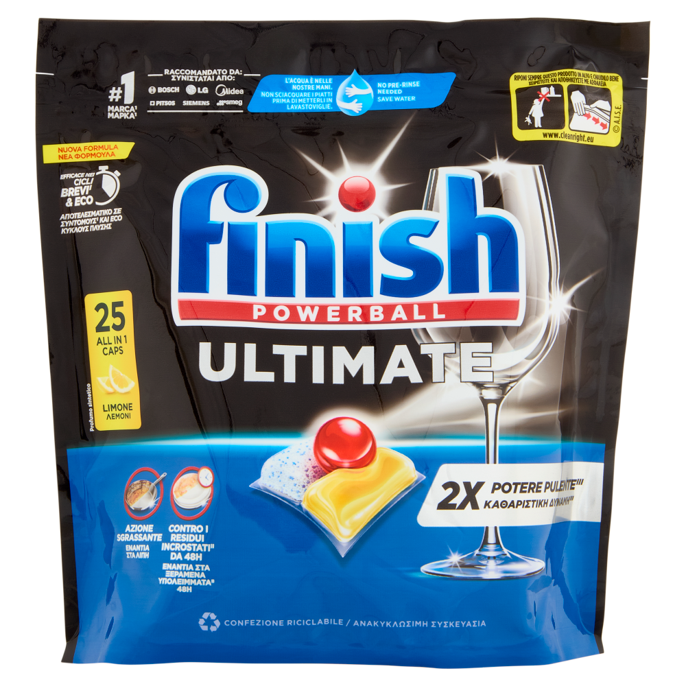 Finish Ultimate Limone Pastiglie Lavastoviglie 25 Lavaggi, , large
