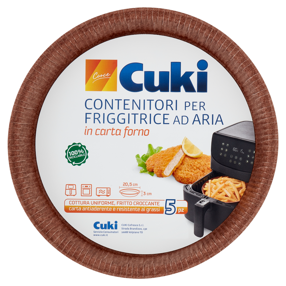 Cuki Cuoce Contenitori per Friggitrice ad Aria in Carta Forno 5 Pezzi, , large