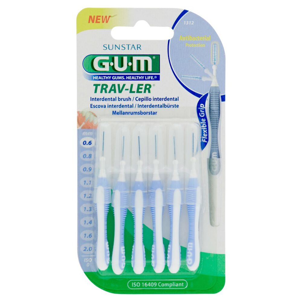Gum Trav-Ler Scovolino Interdentale 0.6 mm 6 Pezzi, , large
