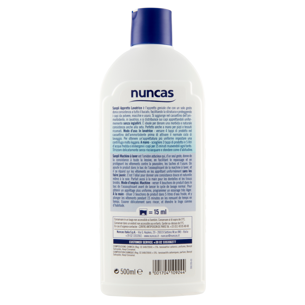 Nuncas Sanpli Appretto Lavatrice Liquido 500 ml, , large