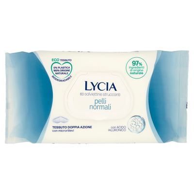Lycia Salviettine Struccanti con Acido Ialuronico 60 Pezzi