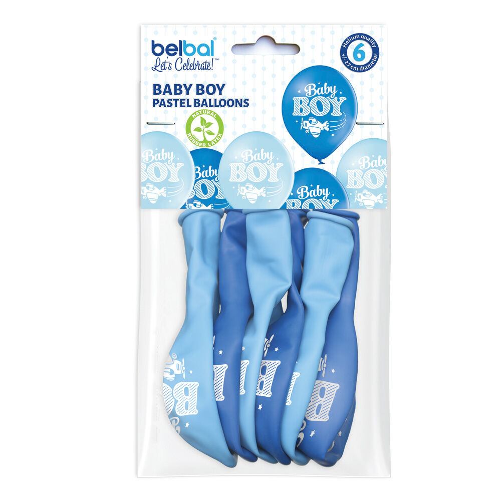 Baby Boy Pastel Balloons 6 Pezzi, , large