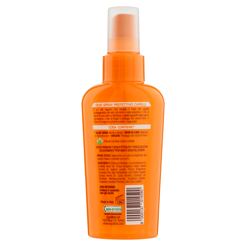 Equilibra Olio Spray Protettivo Capelli con Filtro Solare 100 ml, , large