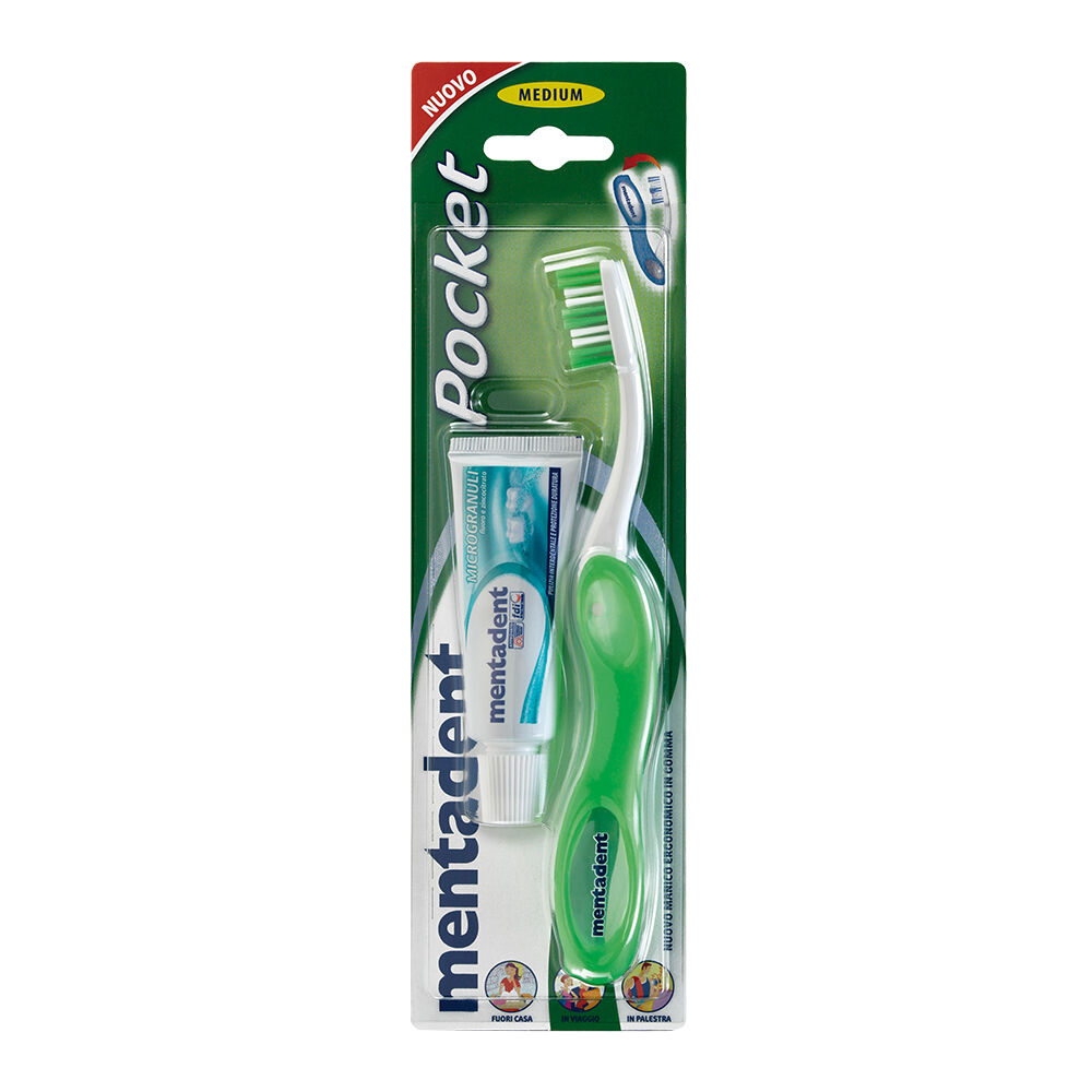 Mentadent Pocket Dentifricio + Spazzolino da Viaggio, , large