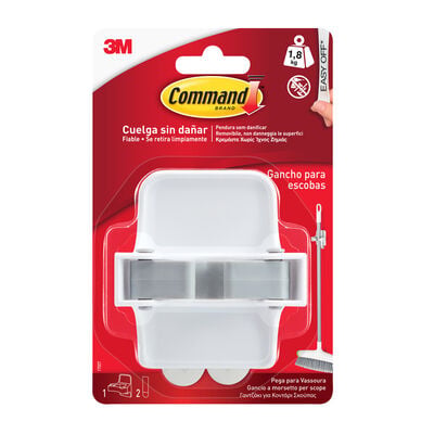 Command&trade; Gancio Adesivo da Parete per Scope Colore Bianco