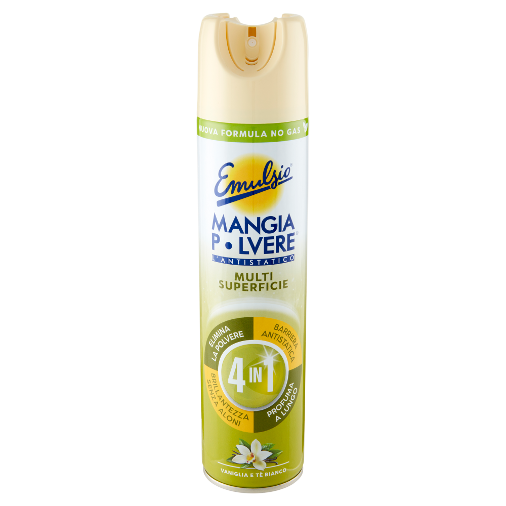 Emulsio Mangia Polvere l'Antistatico Multi Superficie 4 in 1 Vaniglia e T&egrave; Bianco 300 ml, , large