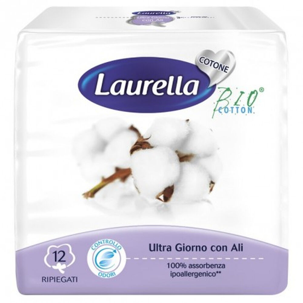 Laurella Assorbenti Cotone Ultra Giorno Con Ali 12 Pezzi, , large