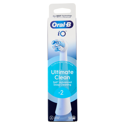 Oral-B iO Testine Ricambio Ultimate Clean Bianche Spazzolino Elettrico Denti Ricaricabile 2 Pezzi