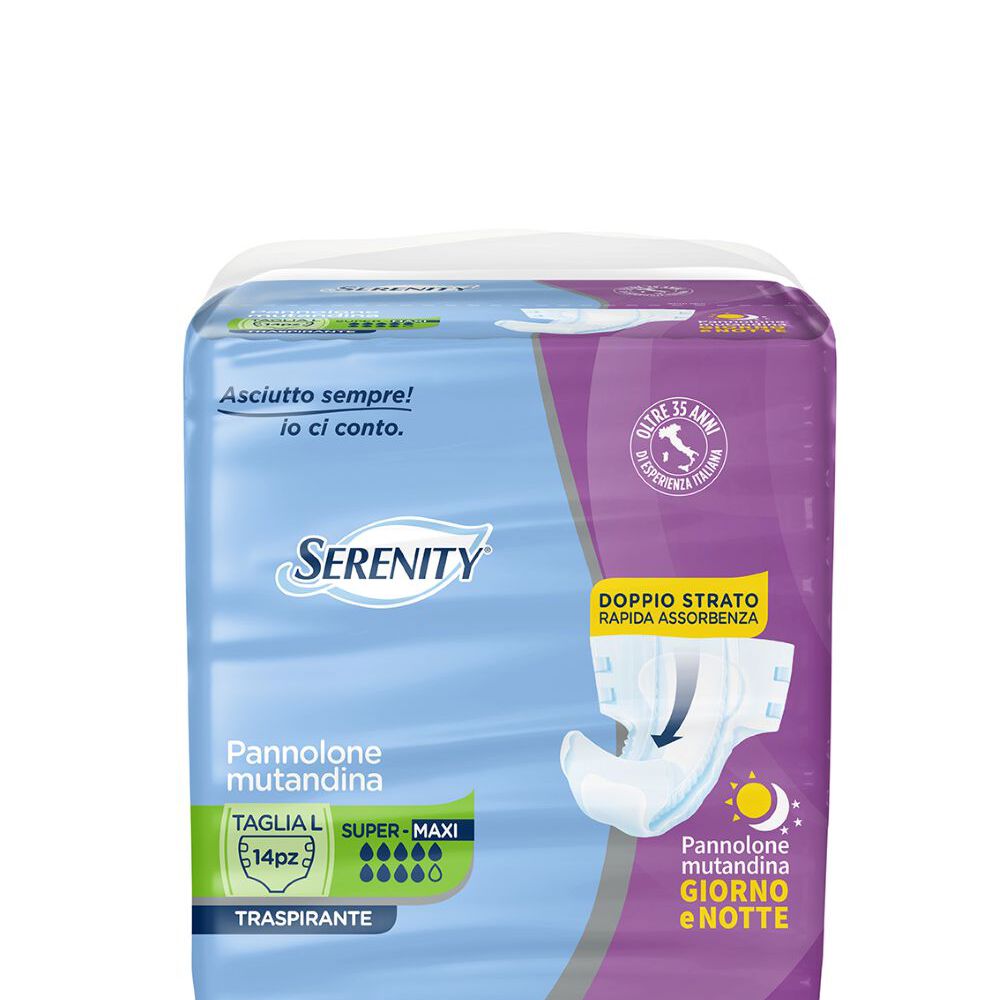 Serenity Pannolone Mutandina Giorno Extra Taglia L 14 Pezzi, , large