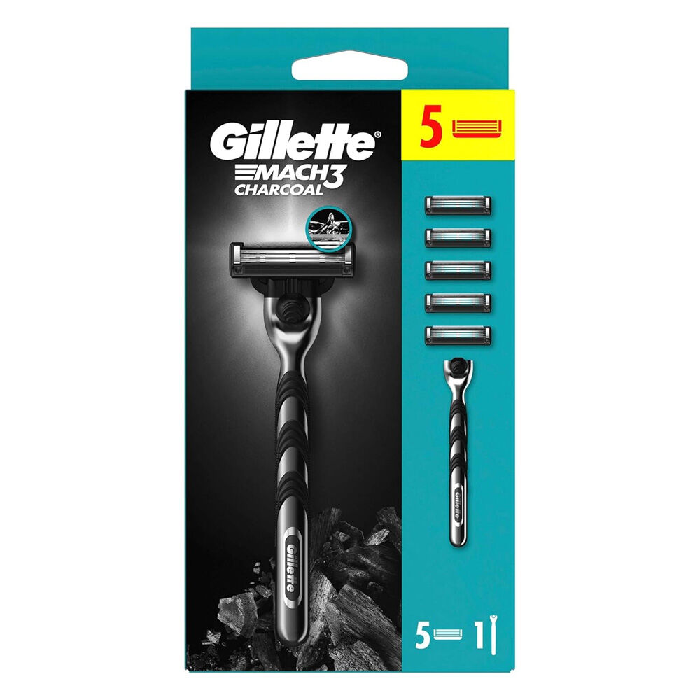Gillette Mach3 Rasoio Manuale con Stand + 5 Ricariche	, , large