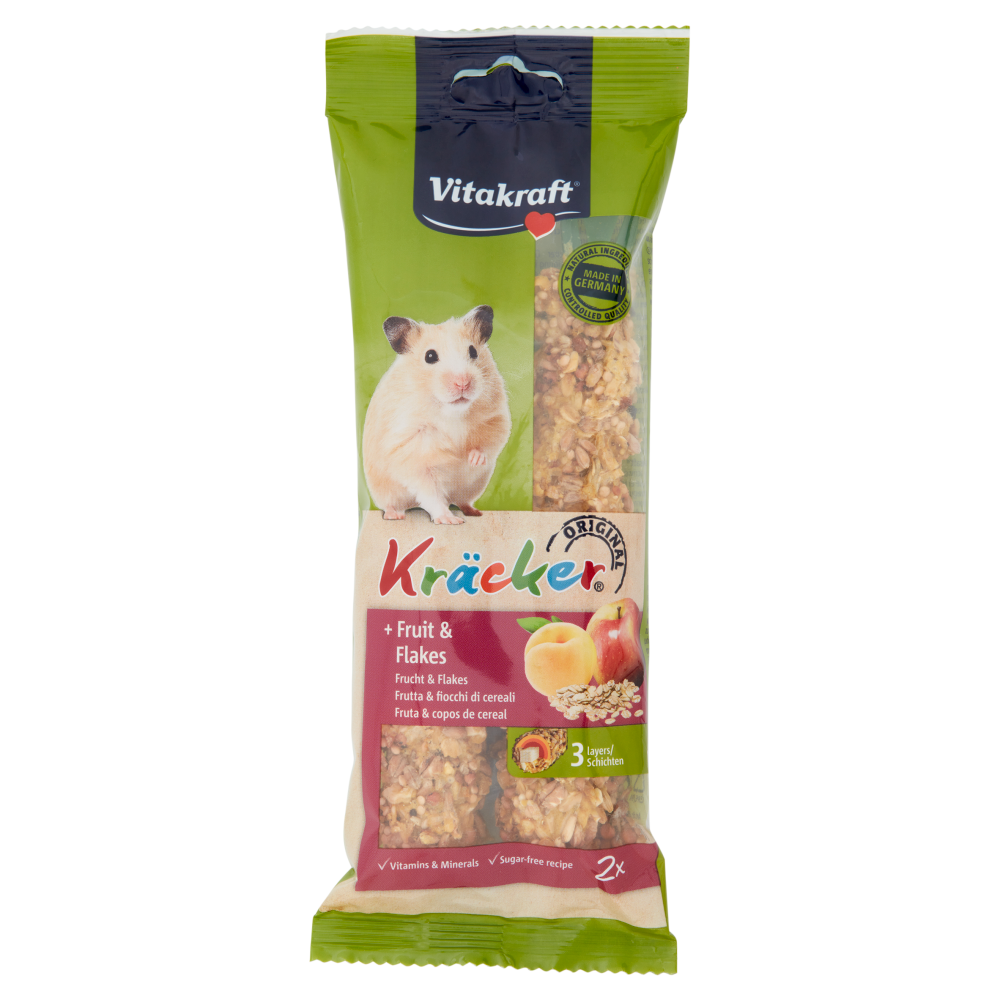 Vitakraft Kr&auml;cker Original + Frutta & Fiocchi di Cereali Criceti 2 Pezzi , , large