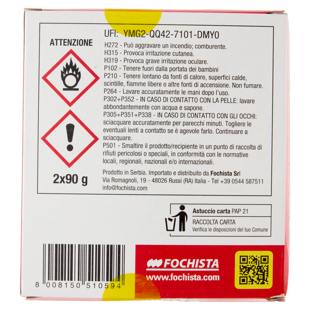 Fochista Antifuliggine per Stufe e Camini Buste Sicurezza Monodose 2 x 90 g, , large