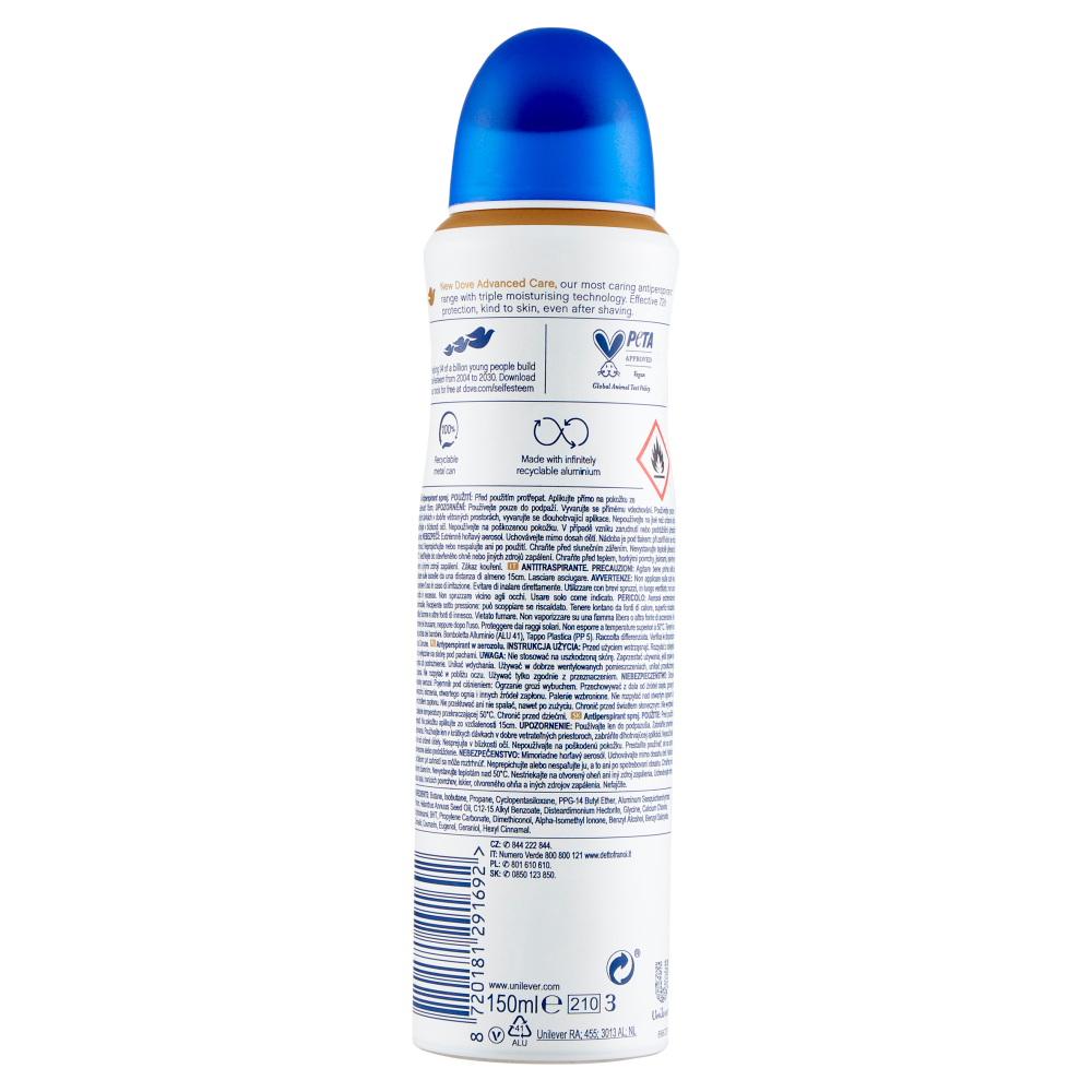 Dove Deodorante Advanced Care Spray Original 150ml, , large