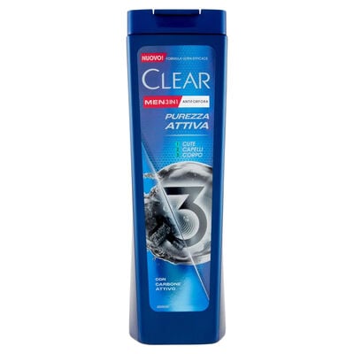 Clear Men 3in1 Shampoo Antiforfora Purezza Attiva 225ml