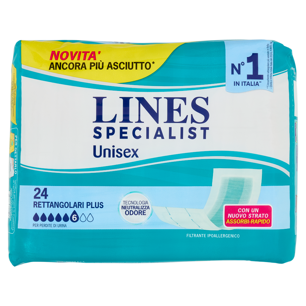Lines Specialist Assorbenti Rettangolari 24 Pezzi, , large