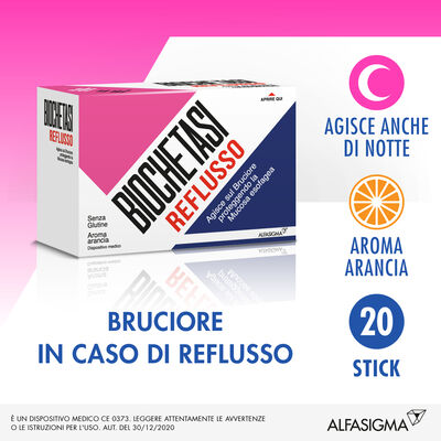 Biochetasi Reflusso Soluzione Orale Aroma Arancia 20 Stick Monodose