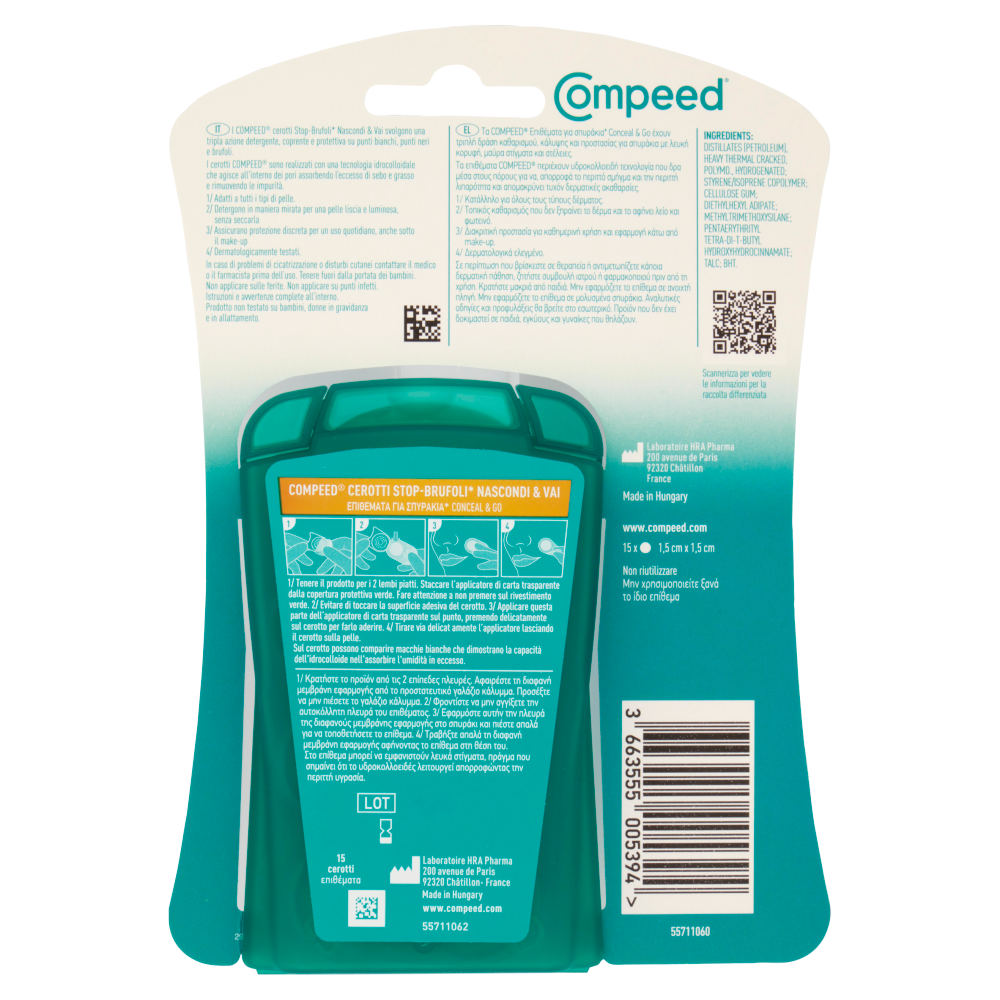 Compeed Cerotti Idrocolloidali Trasparenti Stop Brufoli 15 Pezzi, , large