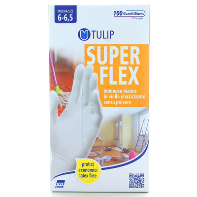 Tulip Guanti Monouso Vinile Nitrile Elasticizzati Bianco