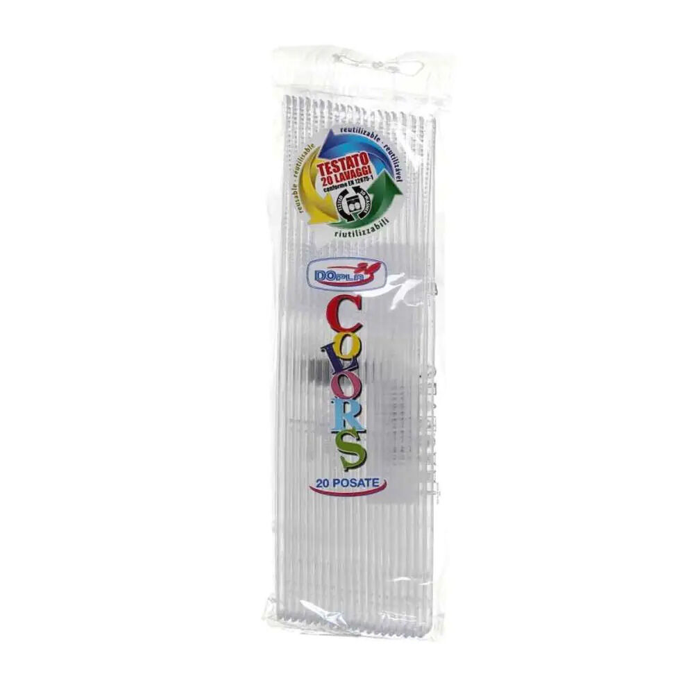 Dopla Coltelli Plastica Riutilizzabili 20 pz, , large