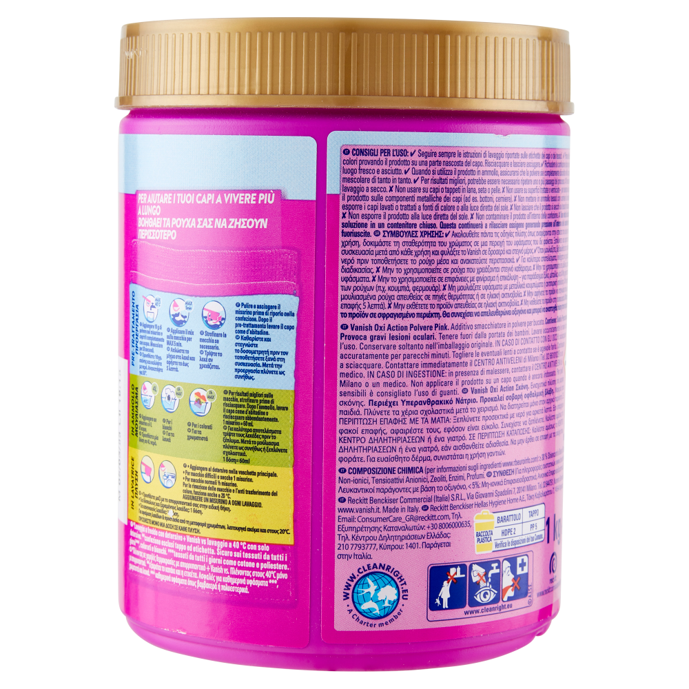 Vanish Oxi Action Polvere Rosa Smacchiatore 1 Kg, , large