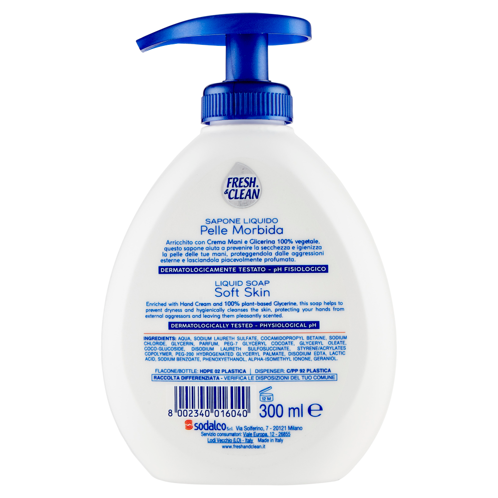 Fresh & Clean Sapone Liquido Igienizzante con Crema Mani e Glicerina 300 ml Assortiti, , large