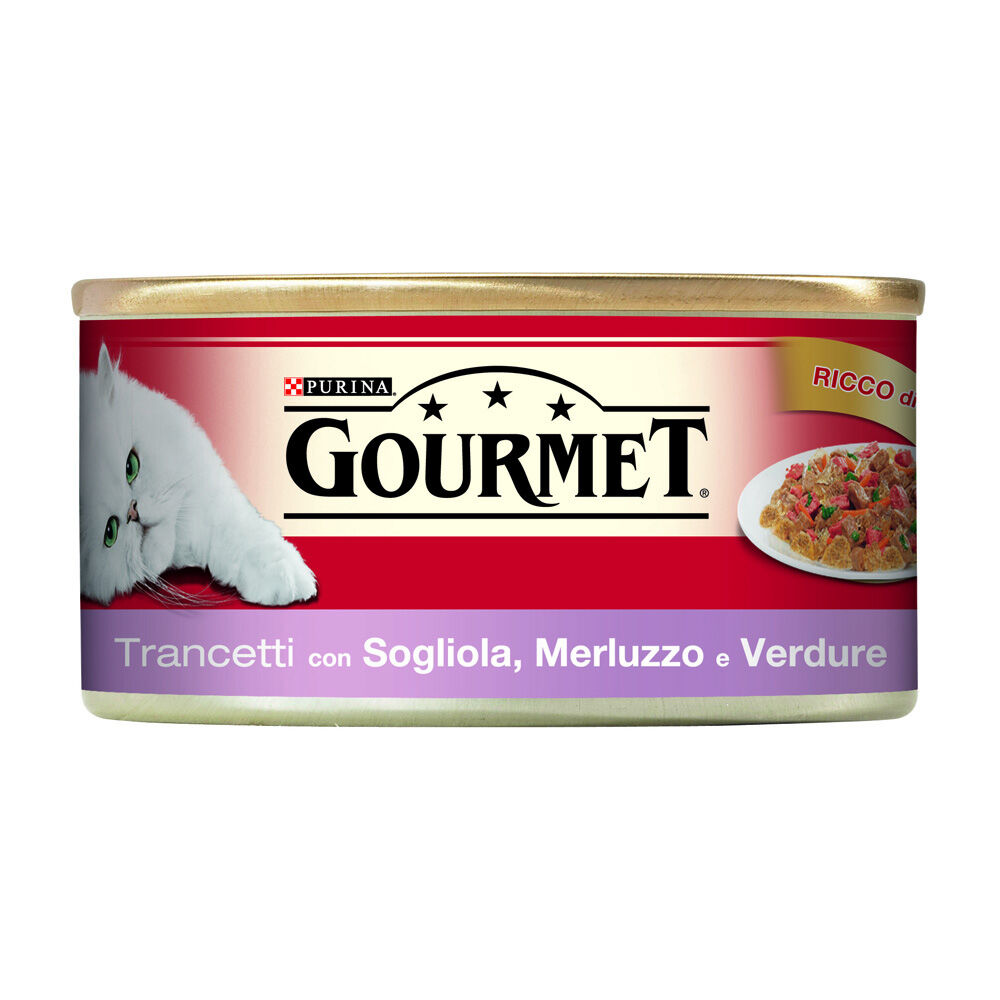 Gourmet Cat Adult Trancetti in Gel&eacute;e  con Sogliola, Merluzzo e Verdure 195 g, , large