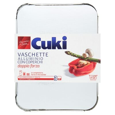 Cuki Vaschetta in Alluminio con Coperchio 3 Pezzi