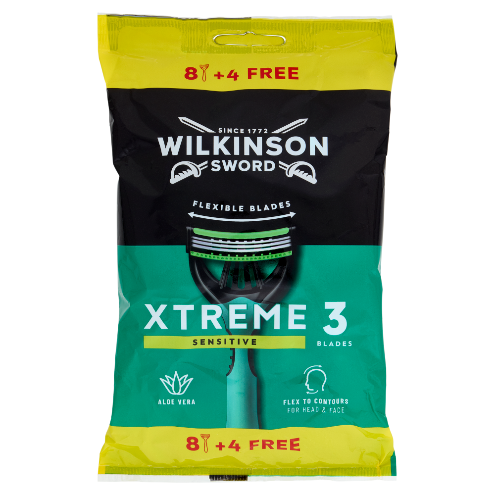 Wilkinson Sword Rasoio Usa&Getta Xtreme 3 Sensitive 8+4, , large