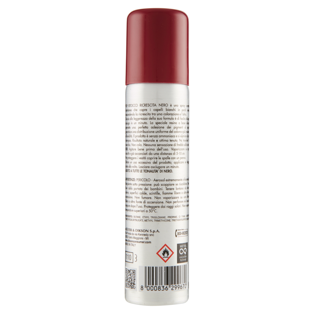Dikson Pop Ritocco Ricrescita Nero 75 ml, , large