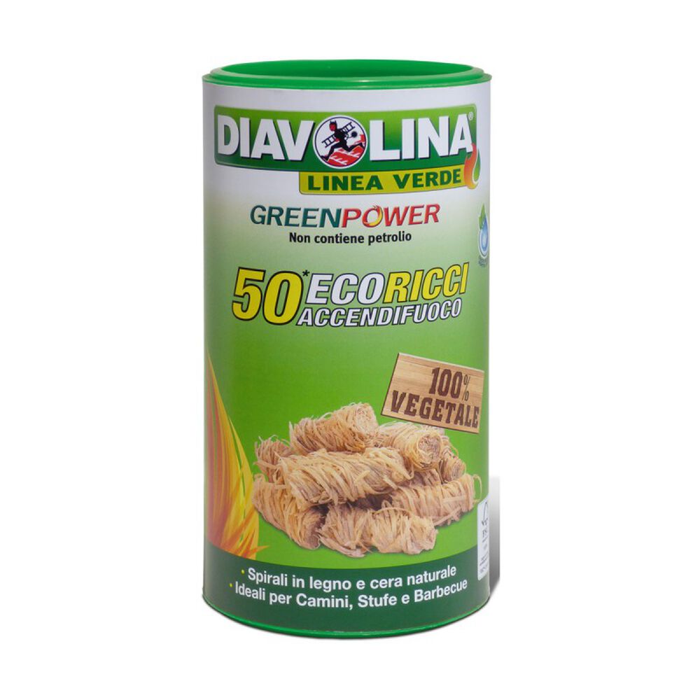 Diavolina Eco-Ricci Accendifuoco 50 pezzi, , large