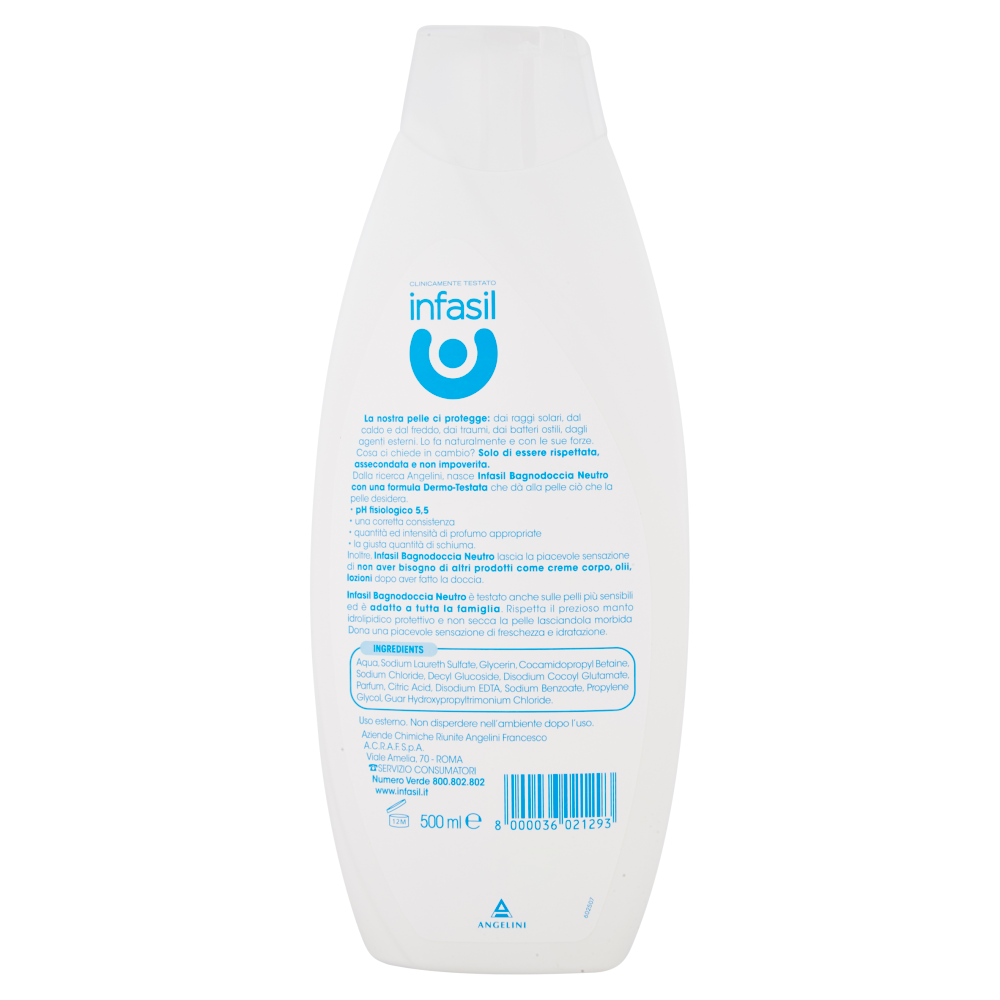Infasil Bagnodoccia Neutro Delicato 500 ml, , large