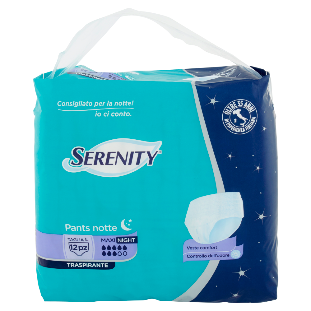 Serenity Pants Notte Maxi Taglia L 12 Pezzi, , large