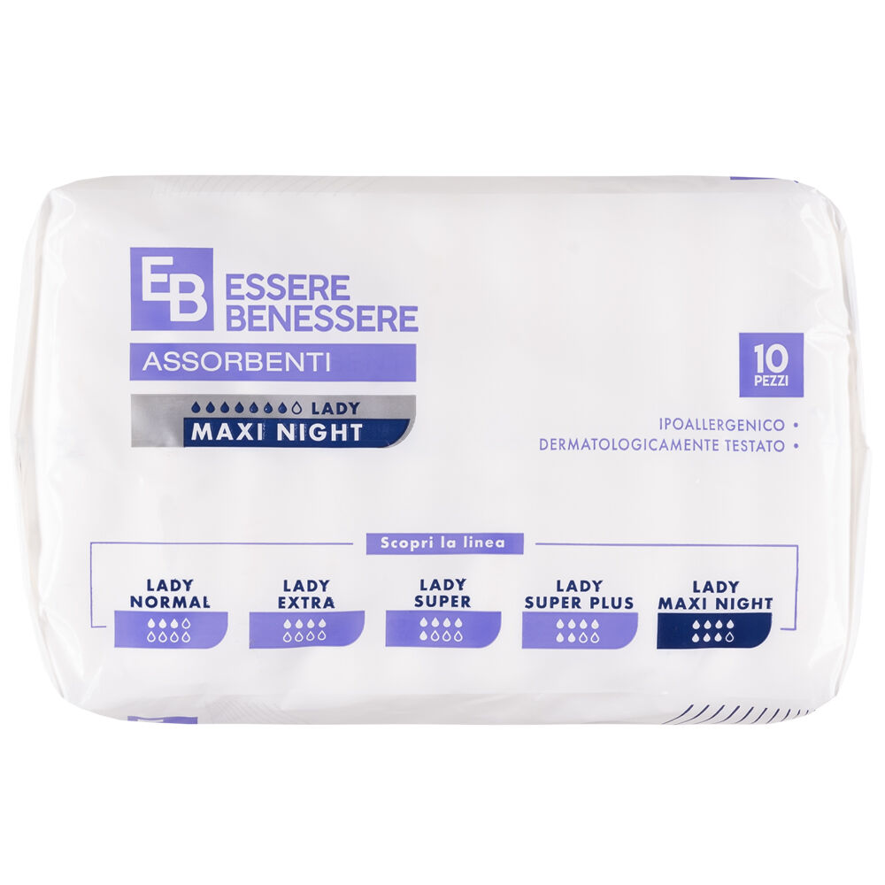 Essere Benessere Lady Assorbenti Maxi Night 10 Pezzi, , large
